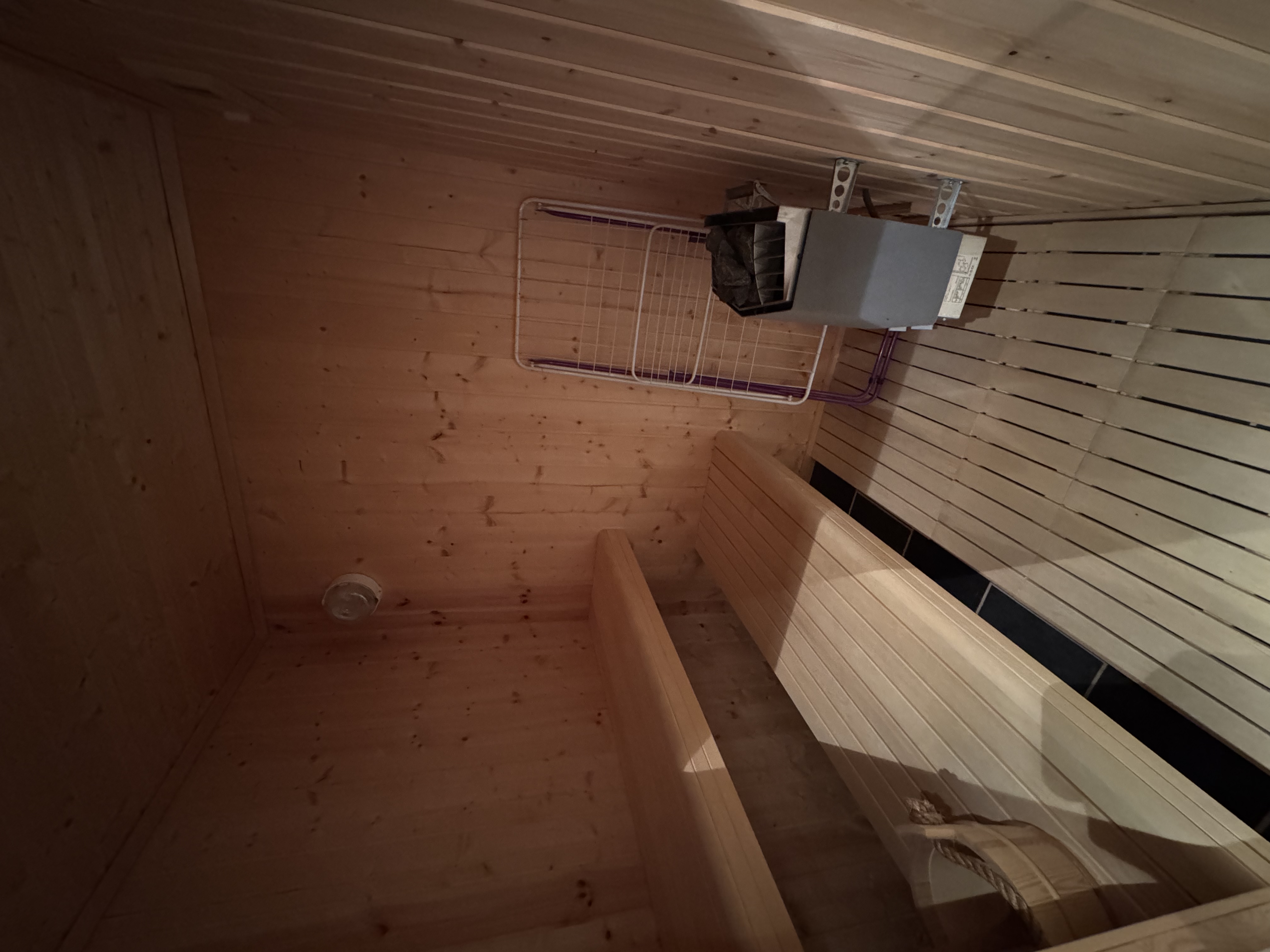 Private sauna inside the cabin.